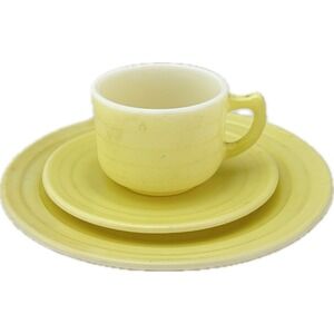 Vintage Yellow Hazel Atlas Little Hostess 3‎ Piece Tea Set Pastelware